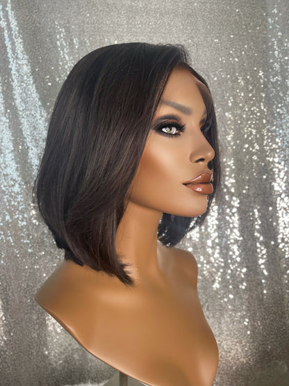.Paula  - illusion integral + lace top  / 10 inch / 150 % Volume / European hair