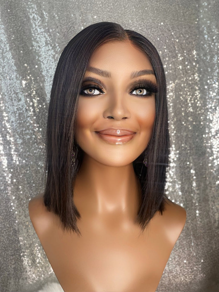 .Peggy  - illusion integral + lace top  / 12 inch / 150 % Volume / European hair